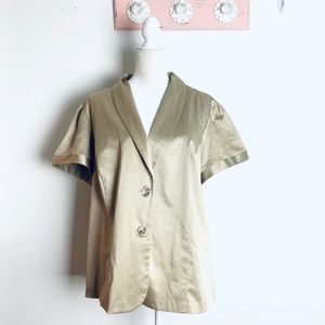 Ashley Stewart gold blouse blazer size 2X